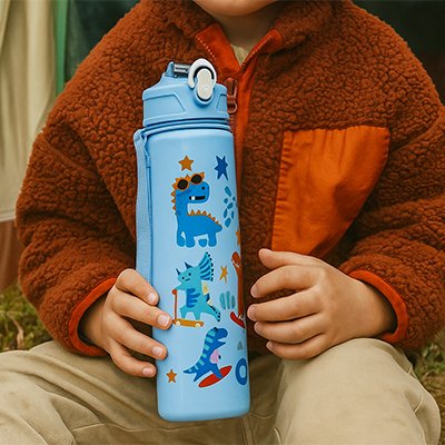 Gourde enfant bouteille avec enfant