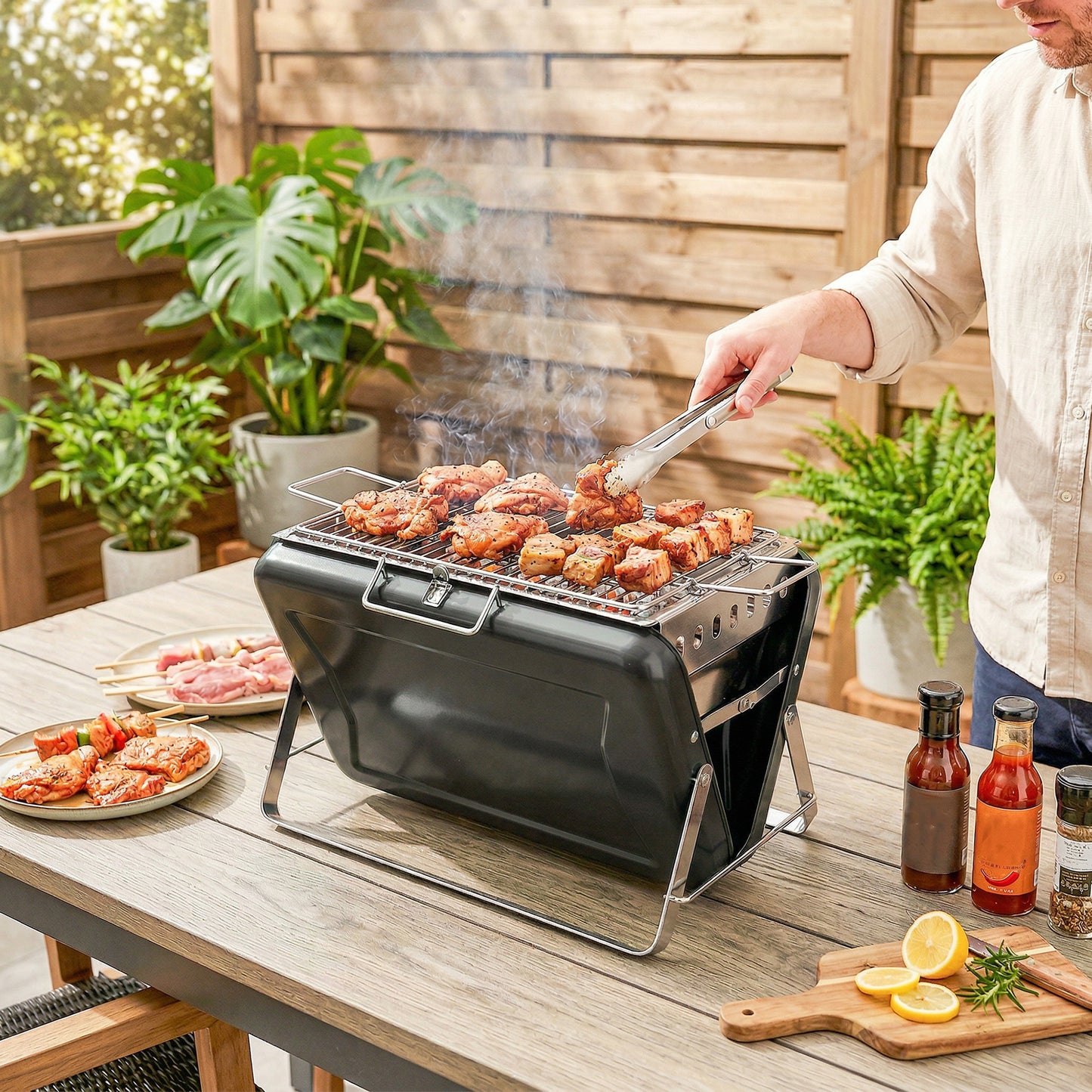 Barbecue valise compact cuisson
