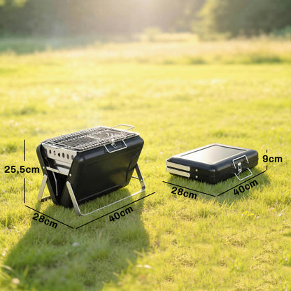 Barbecue valise ouvert et fermé