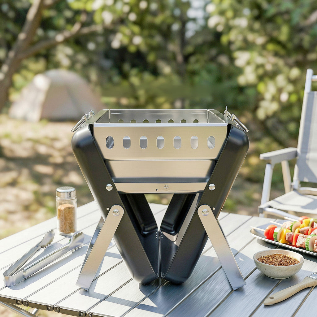 Barbecue valise vue de cote