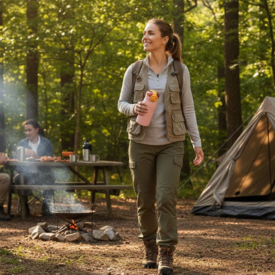 Gourde Isotherme femme marche camping rose