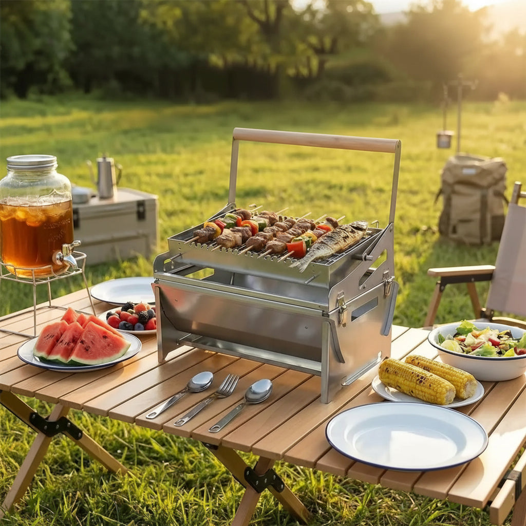 Grill rotatif 360 avec cuisson de grillade