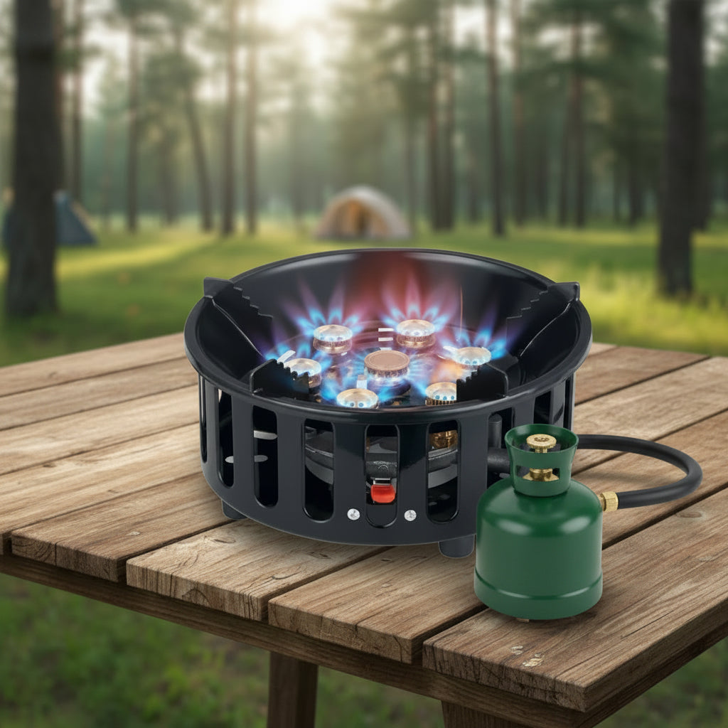 Réchaud camping portable 7 bruleur