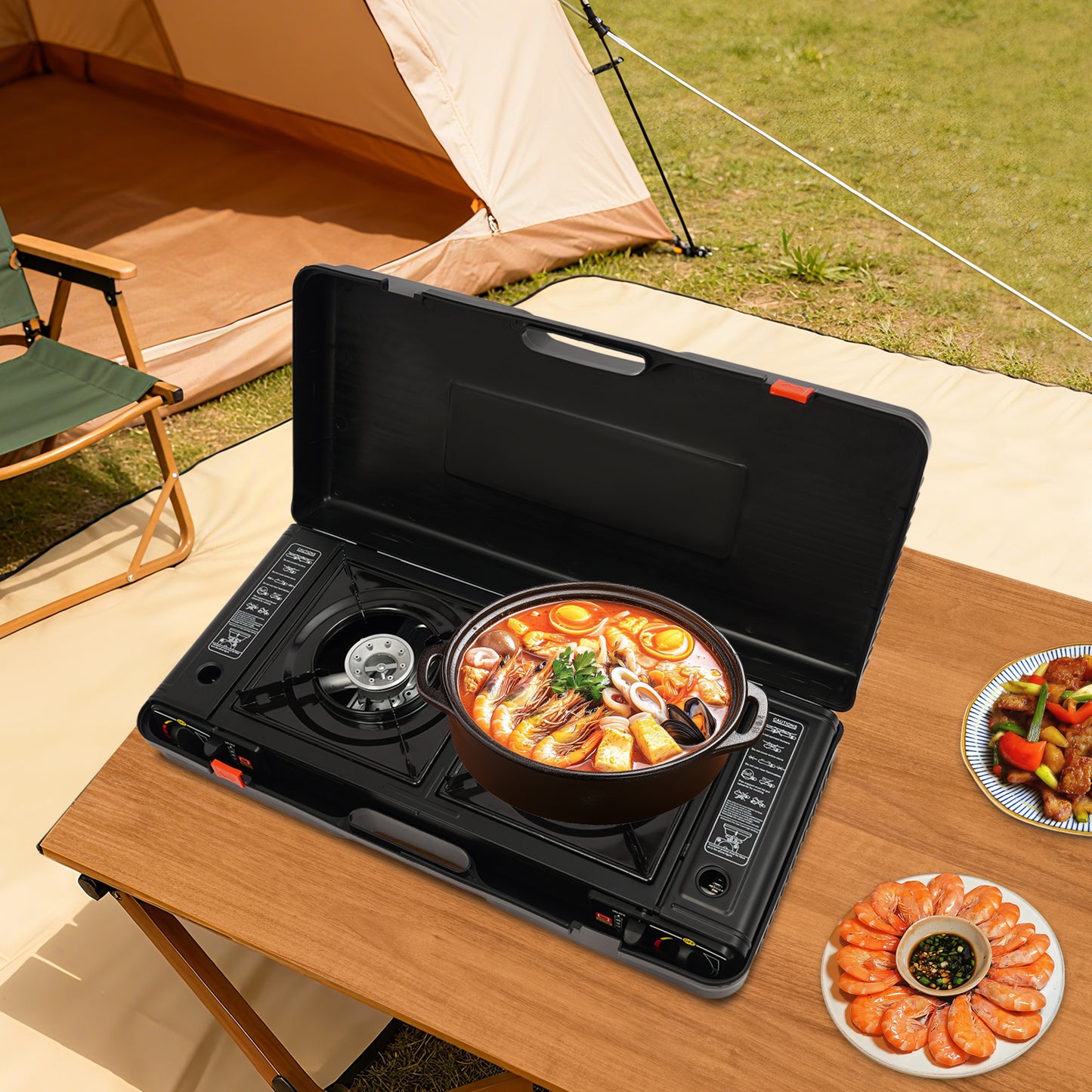 RECHAUD DE CAMPING PORTABLE | 2 brûleurs 2500W