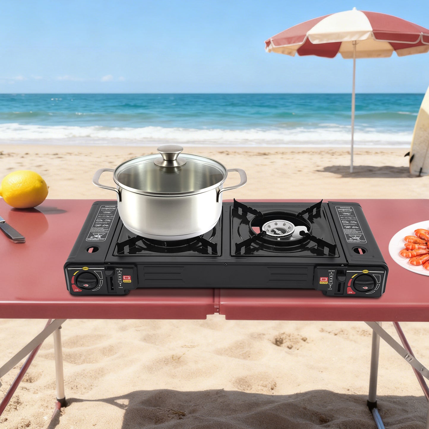 RECHAUD DE CAMPING PORTABLE | 2 brûleurs 2500W