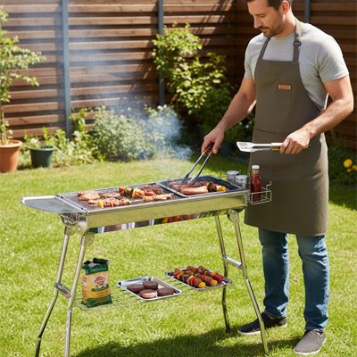 Barbecue extérieur au charbon