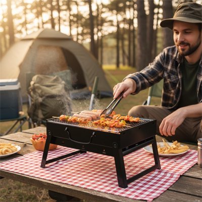 Barbecue portable en camping