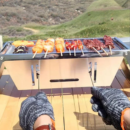 Barbecue portable plateau de cuisson ajustable