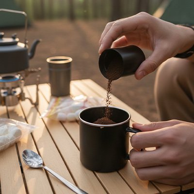 Boite a cafe​ verser dans une tasse pour degustation