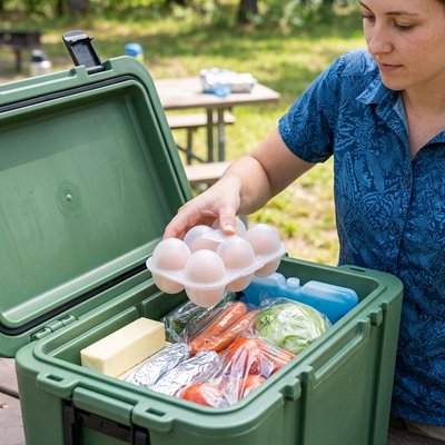 Boite à œufs prêt pour le rangement en plein air