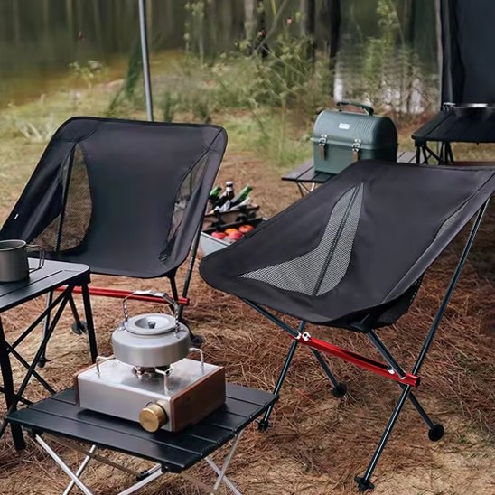 Chaise de camping a dossier court en camping