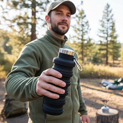 Gourde pliable homme en camping
