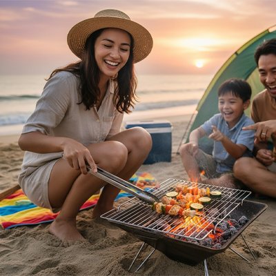 Grille barbecue autour famille cuisson 
