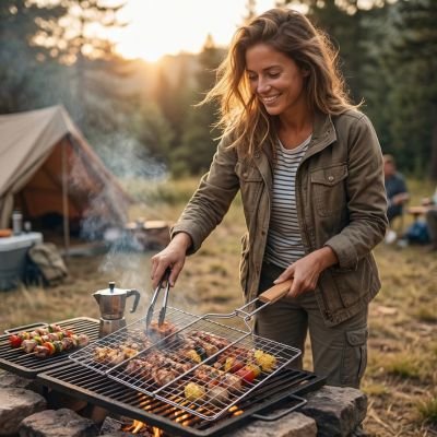 Grille barbecue​ - cuisson feu de camp