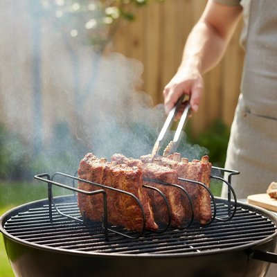 Grille barbecue support cote lever