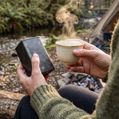 Personne inspecte la Boite a café pour café future