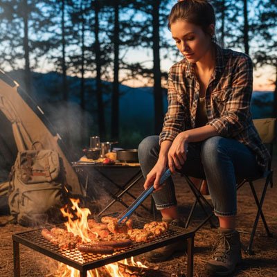 Pince barbecue préparation de repas en fin de soiré