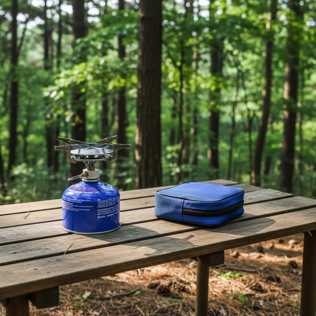 rechaud gaz sur table camping